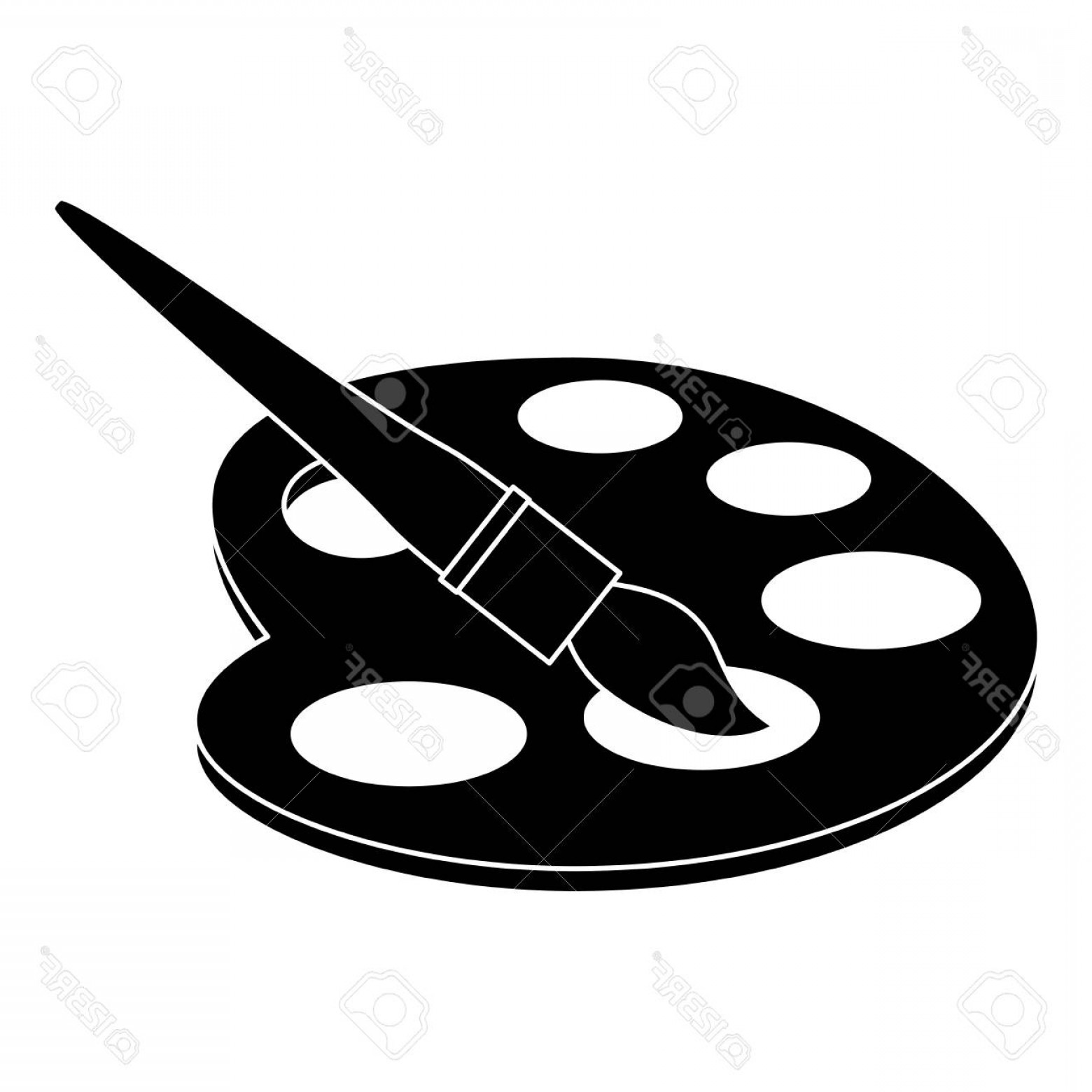 1560x1560 Photostock Vector Paint Palette And Brush Icon Vector Illustration