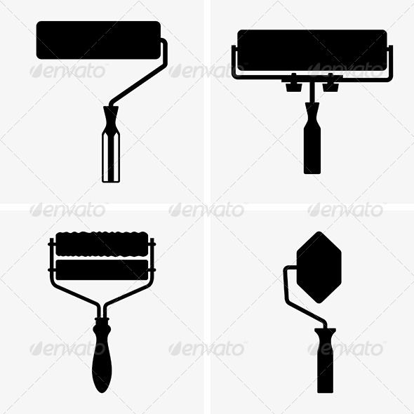 590x590 Paint Rollers Made Object Vectors Minimal Logo Design