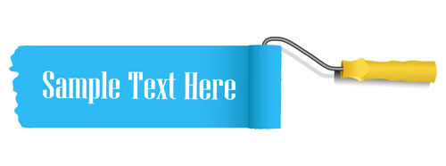 500x186 Blue Paint Roller Vector