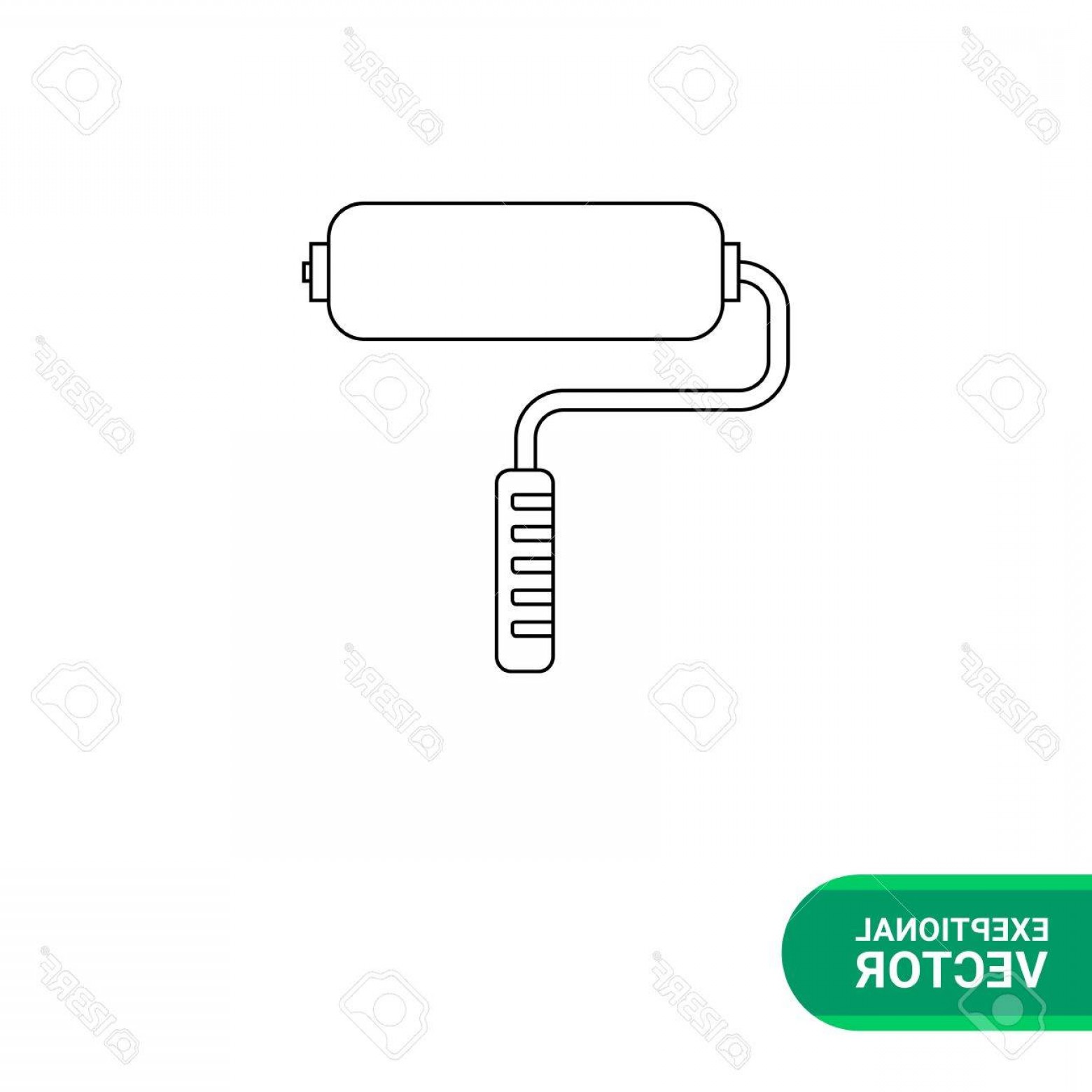 1560x1560 Photostock Vector Paint Roller Vector Icon Line Illustration