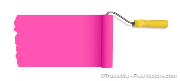 626x281 Vector Pink Paint Roller Vector Free Download