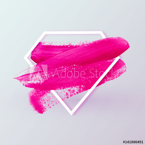 500x500 Pink Abstract Brush Paint Textured Smear Vector Background