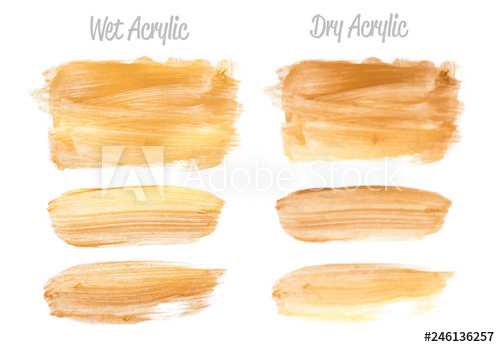 500x347 Vector Gold Paint Smear Stroke Stain Set Abstract Gold Glittering