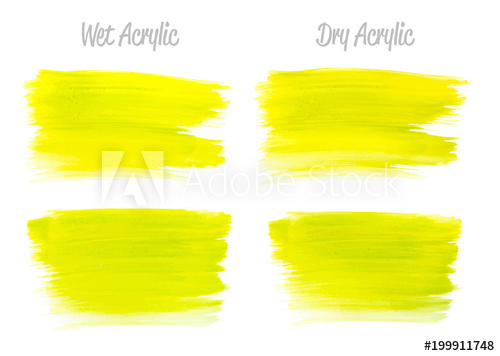 500x356 Vector Yellow And Green Paint Smear Stroke Stain Set Abstract