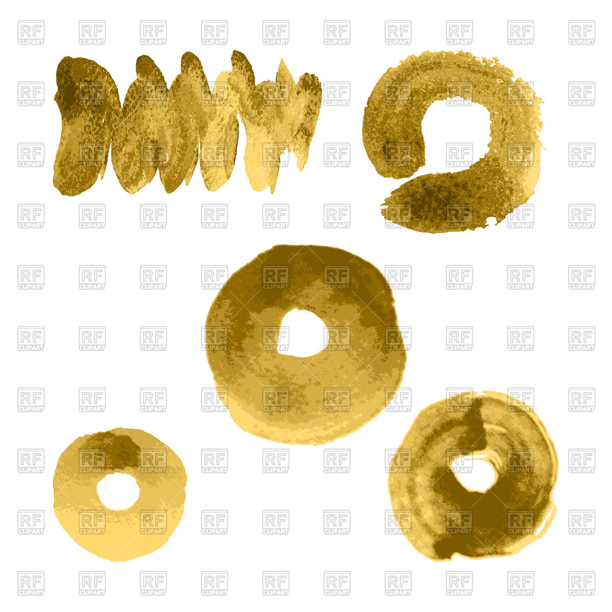 Gold Paint Smear Stroke Stain, Wave Set On White Background Vector 1200x1200 Gold Paint Smear Stroke Stain, Wave Set On White Background Vector