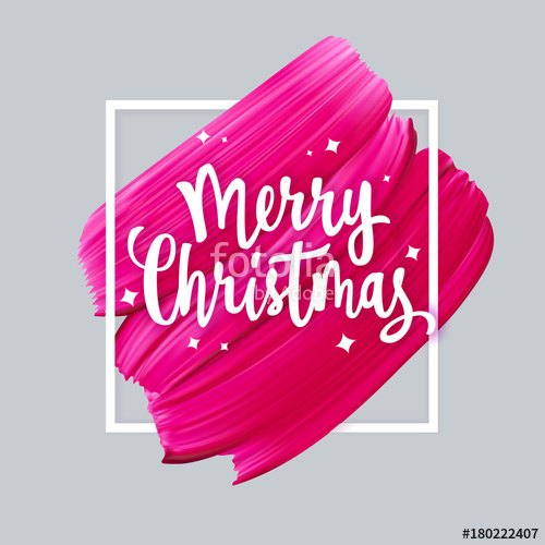 Merry Christmas Lettering Short Phrase On Pink Artistic Paint 500x500 Merry Christmas Lettering Short Phrase On Pink Artistic Paint