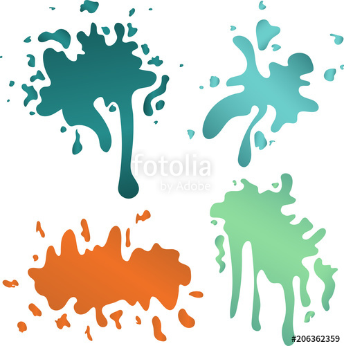497x500 Colorful Paint Blots Or Splashes Vector Drops And Stains Paint