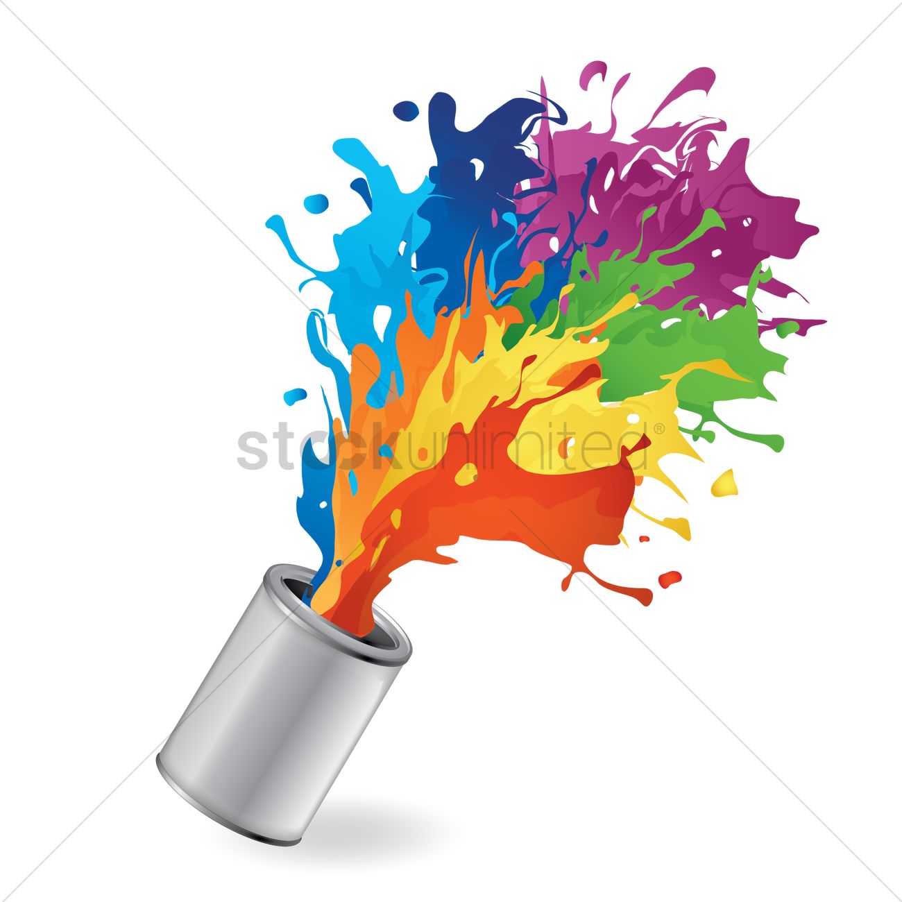 Bucket With Paint Splash Vector Image 1300x1300 Bucket With Paint Splash Vector Image