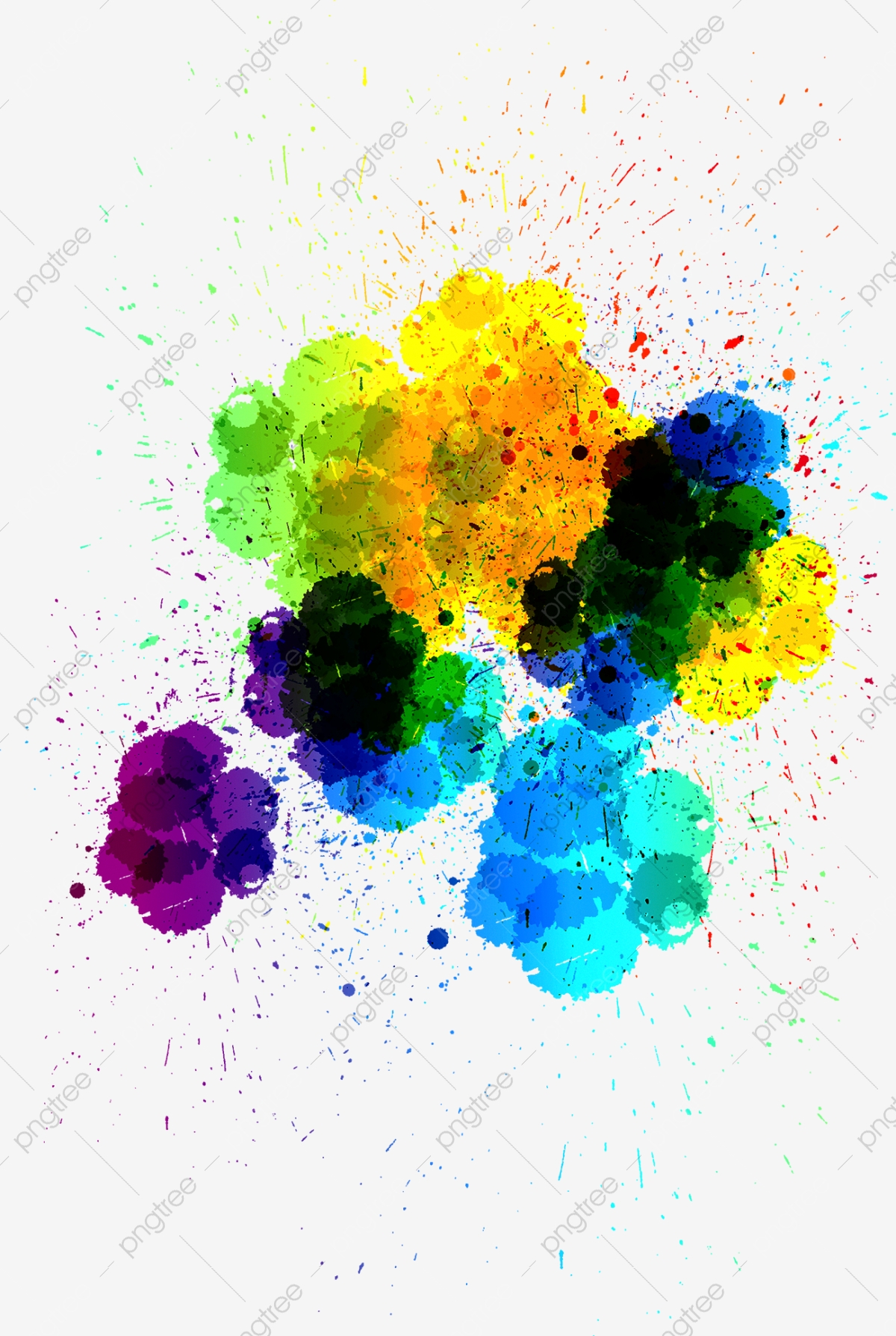 1200x1789 Paint Splash, Colorful, Ink, Brush Png And Vector With Transparent