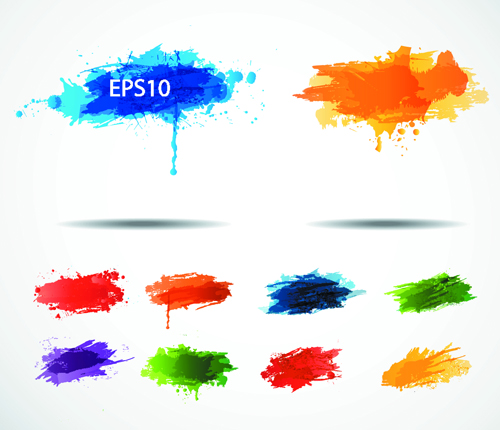 500x430 Colored Paint Splashes Grunge Vector Background Free Download