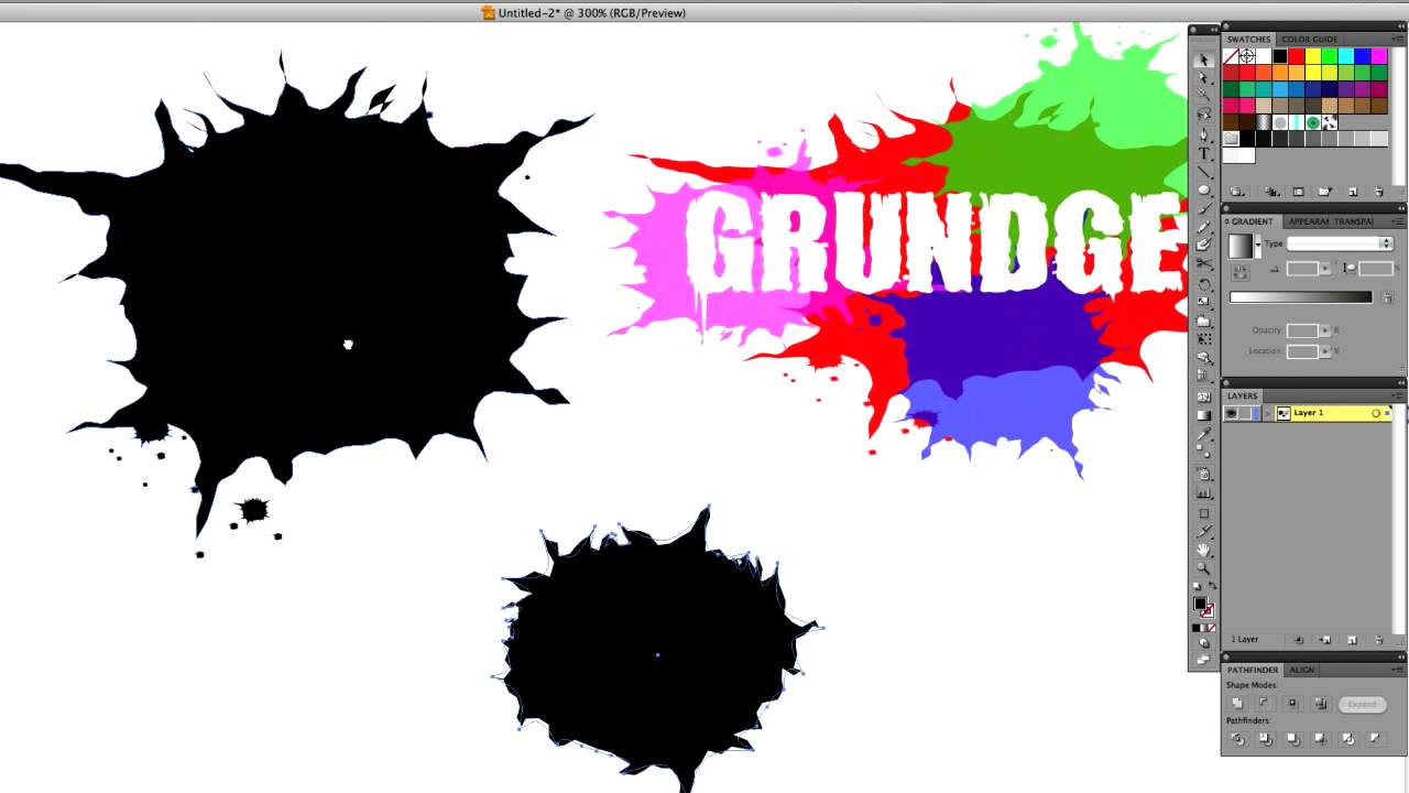 1280x720 Illustrator Tutorial Creating Custom Ink Splatters