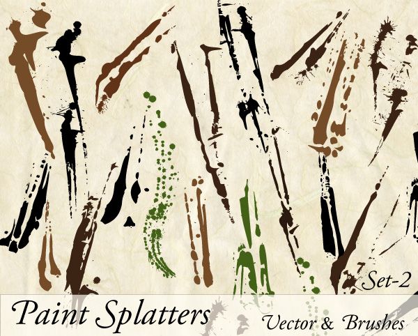 600x482 Paint Splatter Vector Illustrator Set Vector Illustrations