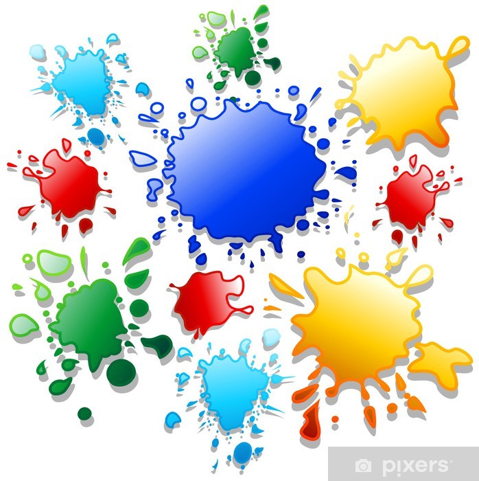 698x700 Macchie Pittura Colori Sfondo Colors Paint Splats Vector Wall