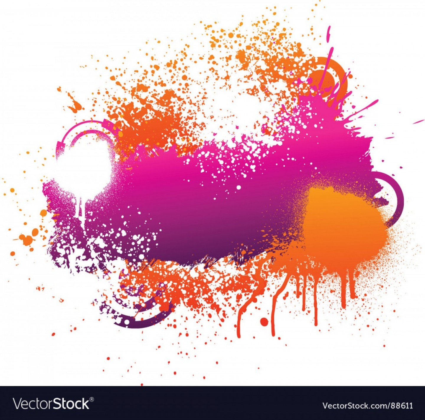 1440x1423 Purple And Orange Paint Splatter Vector Studiogrfx
