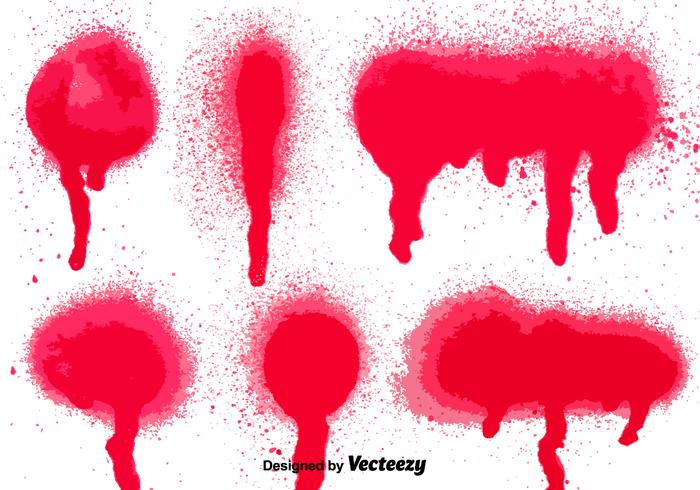700x490 Set Of Red Spray Paint Splatters