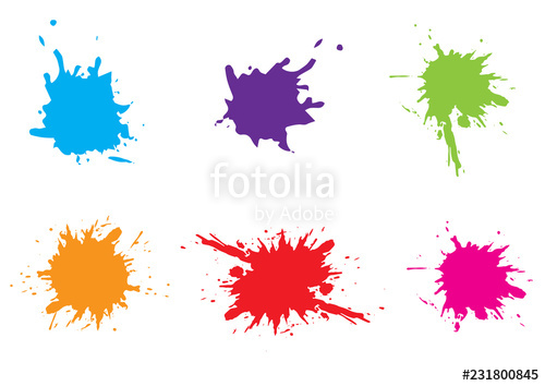 500x354 Vector Colorful Paint Splatter Paint Splash Set Vector