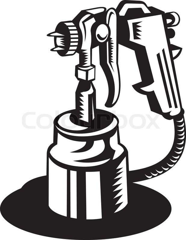 Spray Painter Spraying Gun Retro Stock Vector Colourbox 618x800 Spray Painter Spraying Gun Retro Stock Vector Colourbox