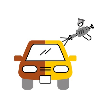 Car Body Painting Service With Spray Gun Vector Illustration 450x450 Car Body Painting Service With Spray Gun Vector Illustration