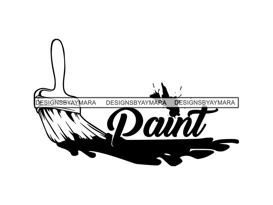 931x700 Paint Brush Splatter Text Design Logo Vector Concept Stroke