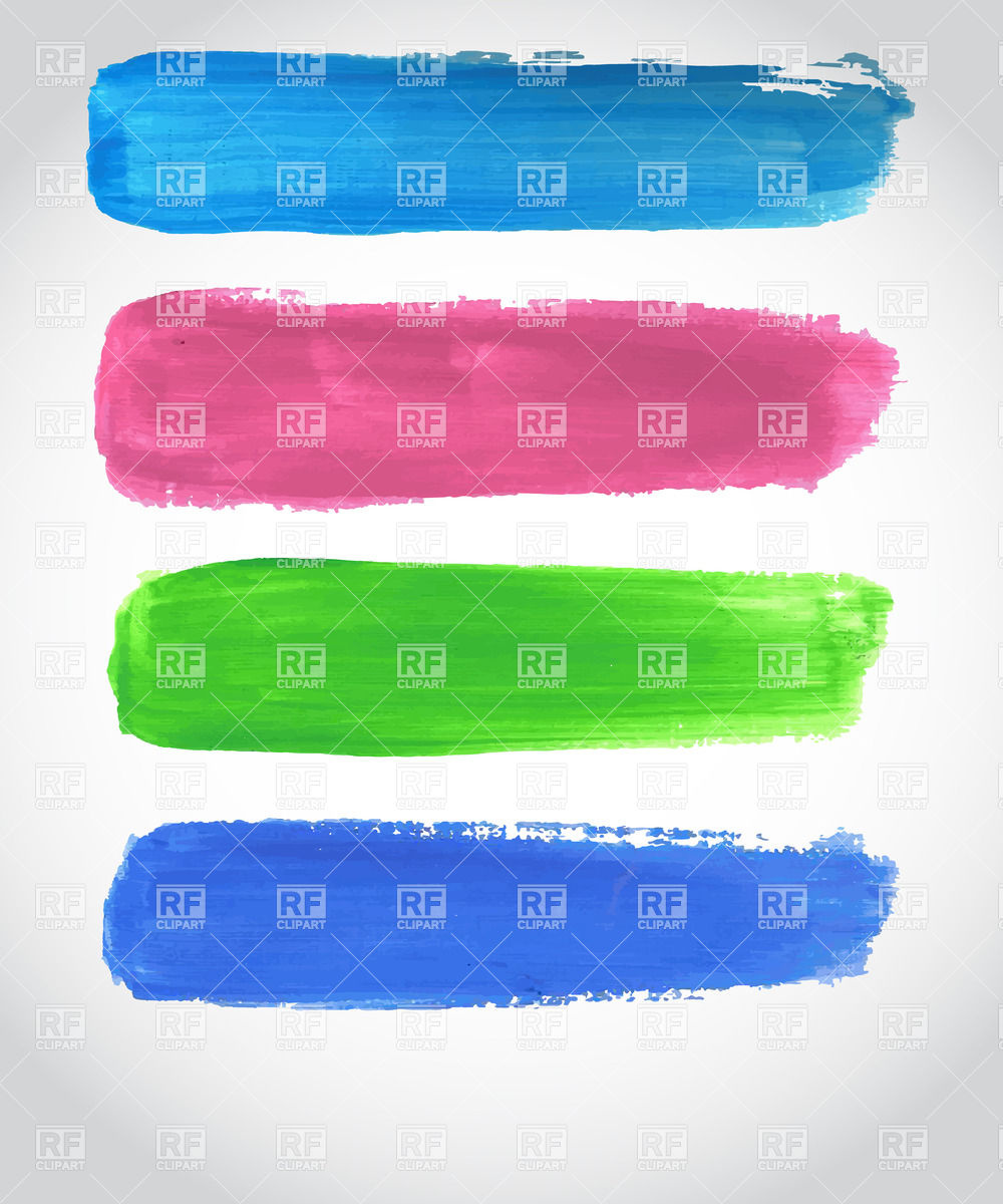 Set Of Four Brush Painted Multicolored Stripes Vector Image 1000x1200 Set Of Four Brush Painted Multicolored Stripes Vector Image