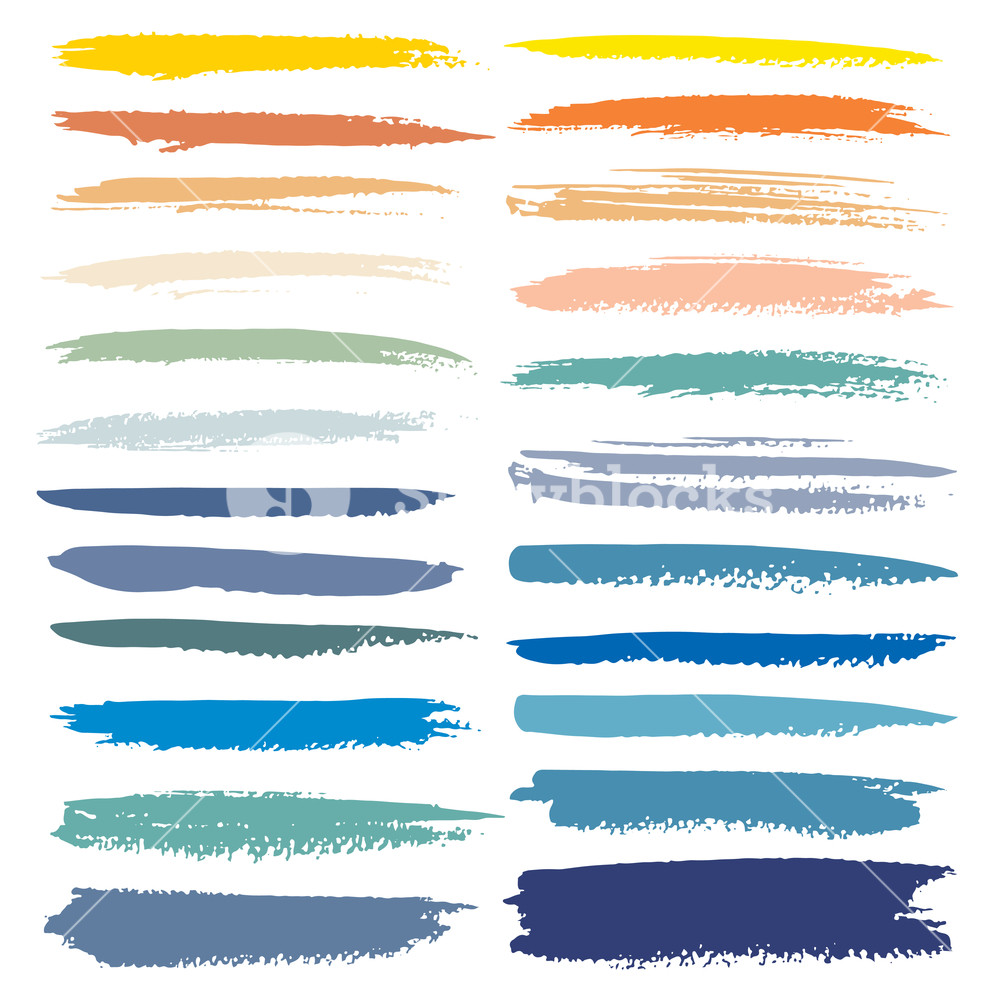 Set Of Brush Stroke, Colorful Ink Grunge Brush Strokes Vector 1000x1000 Set Of Brush Stroke, Colorful Ink Grunge Brush Strokes Vector