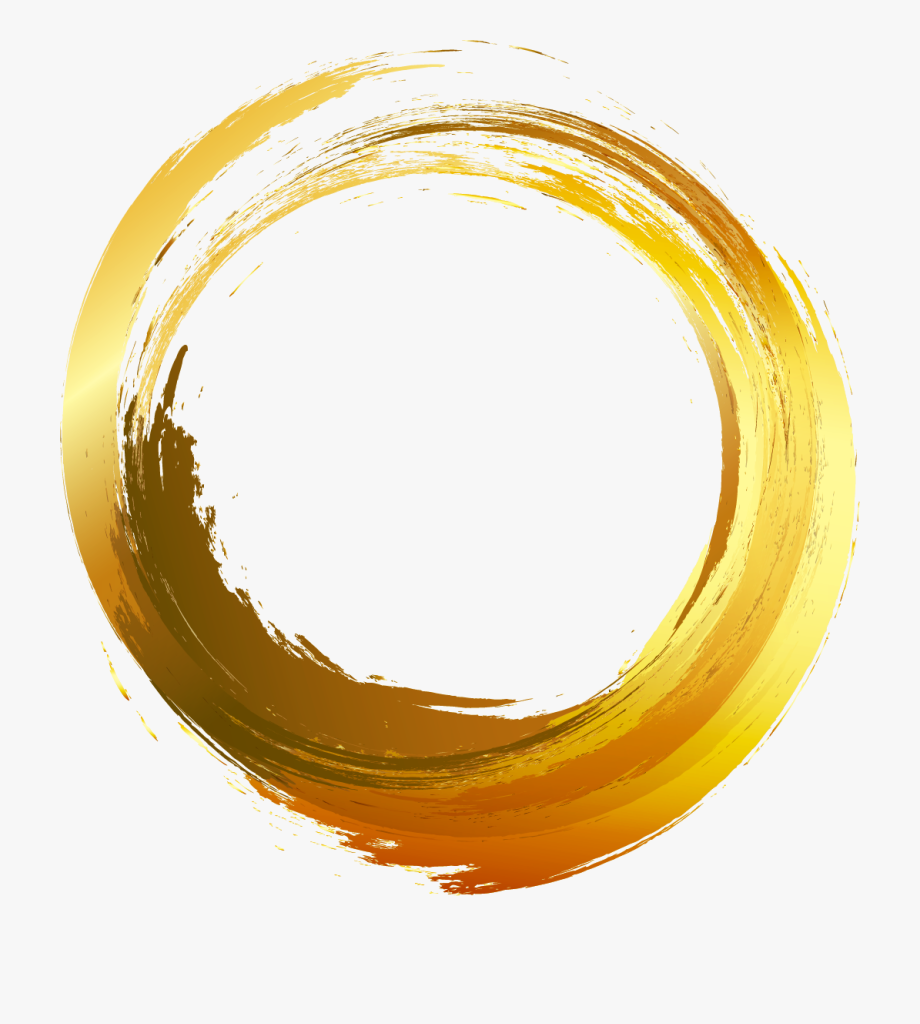 920x1024 Gold Painted Vector Brush Ink Circle Painting Clipart