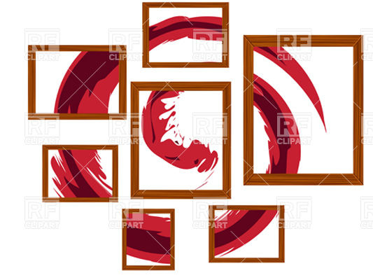 533x400 Framed Composition With Red Paint Swirl Vector Image