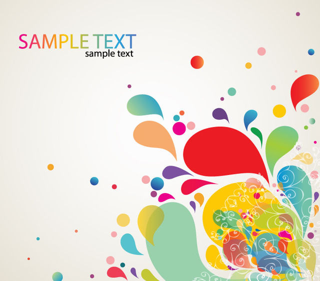 640x562 Free Vectors Colorful Abstract Swirls Paint Splashes
