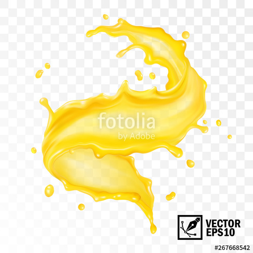 500x500 Realistic Transparent Vector Splash Juice, Tea, Oil Or Paint