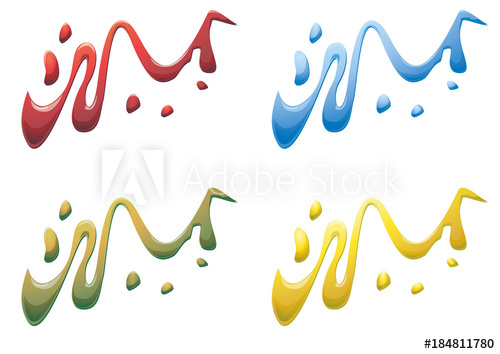 500x354 Pouring Paint Swirl Vector Illustration In Different Colors