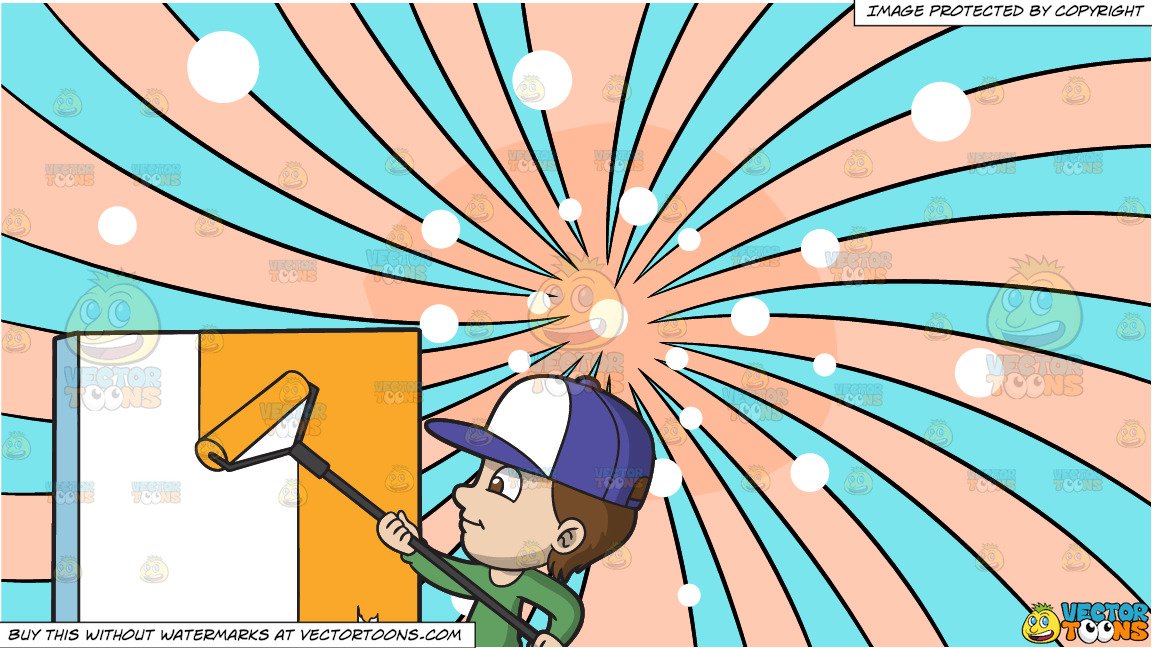 1152x648 A Boy Painting A Wall And A Psychedelic Snowy Swirl Background