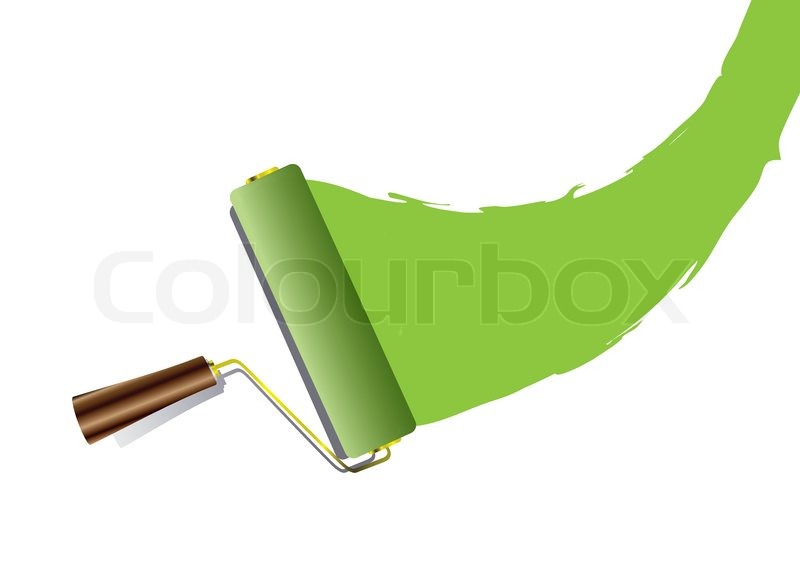 800x570 Paint Roller Swoosh Green Stock Vector Colourbox