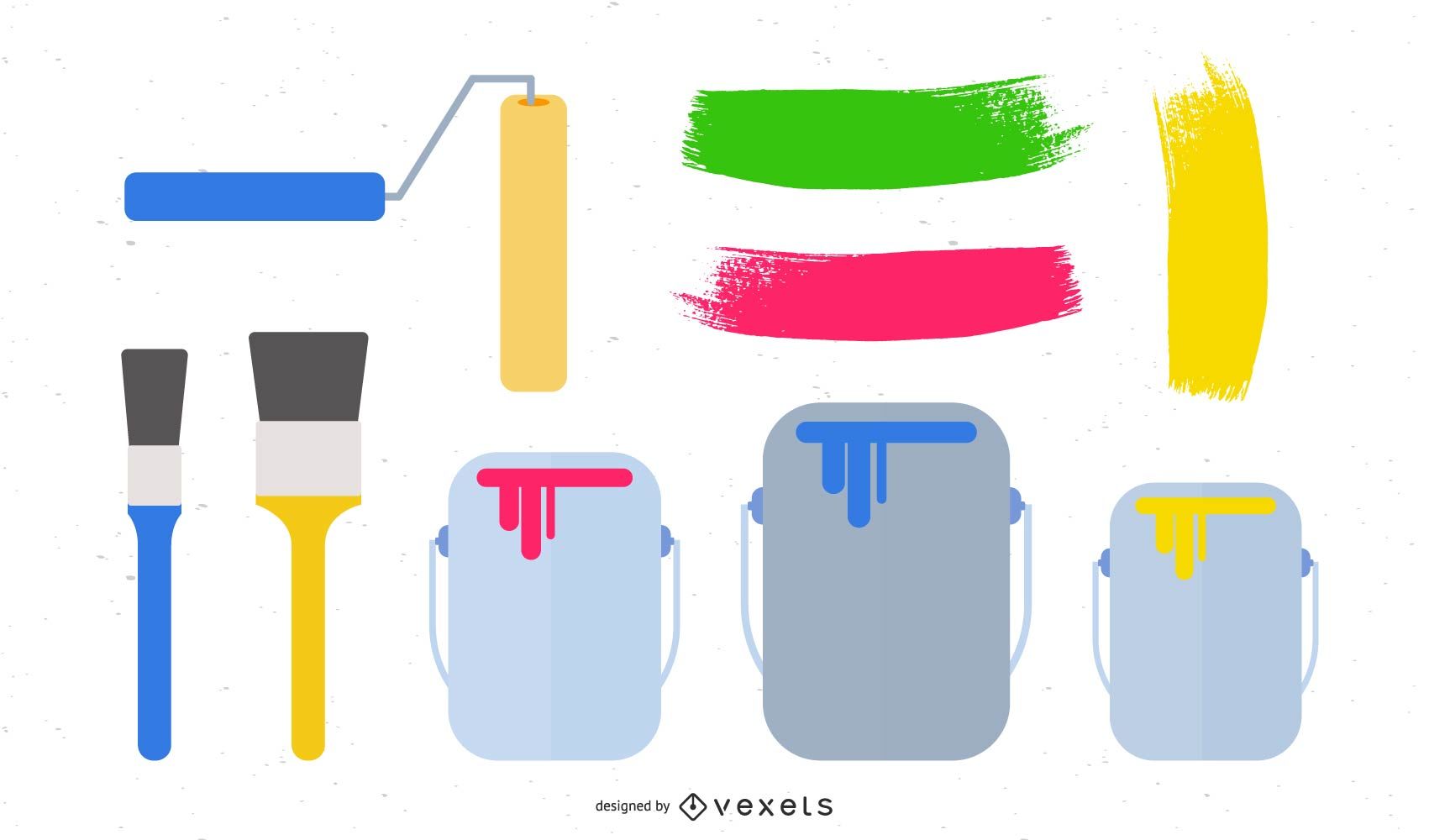 1701x1000 Vector Paint Brush Set