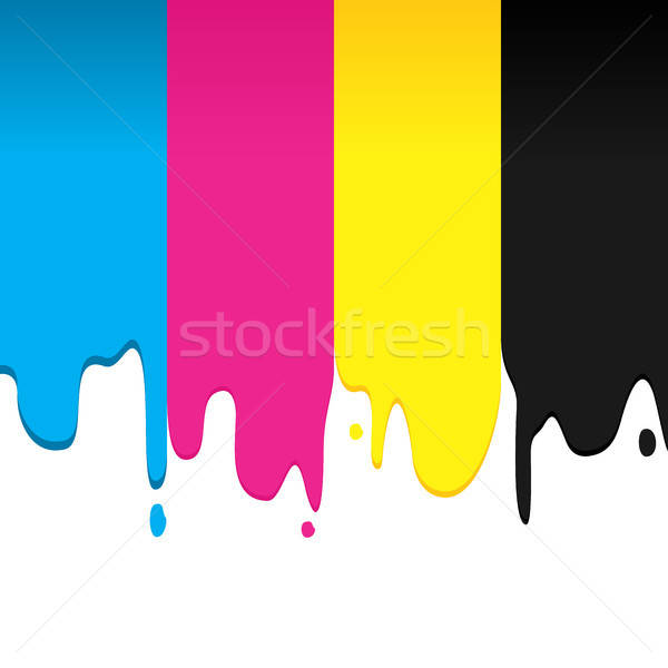 600x600 Cmyk Paint Dripping Colors Vector Graphic Background Vector
