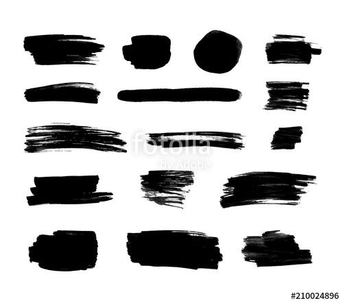 500x442 Vector Black Ink Smears, Paint Texture, Design Elements Set