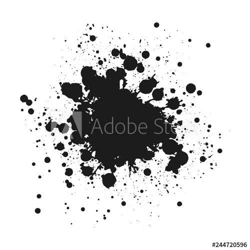 500x500 Black Monochrome Ink Or Paint Blots Grunge Background Texture