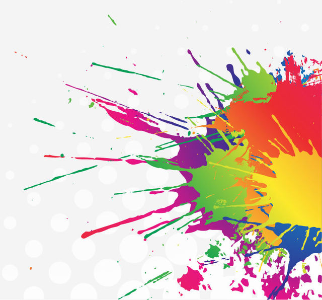 640x596 Free Vectors Colorful Splatter Stain Paint With Halftone