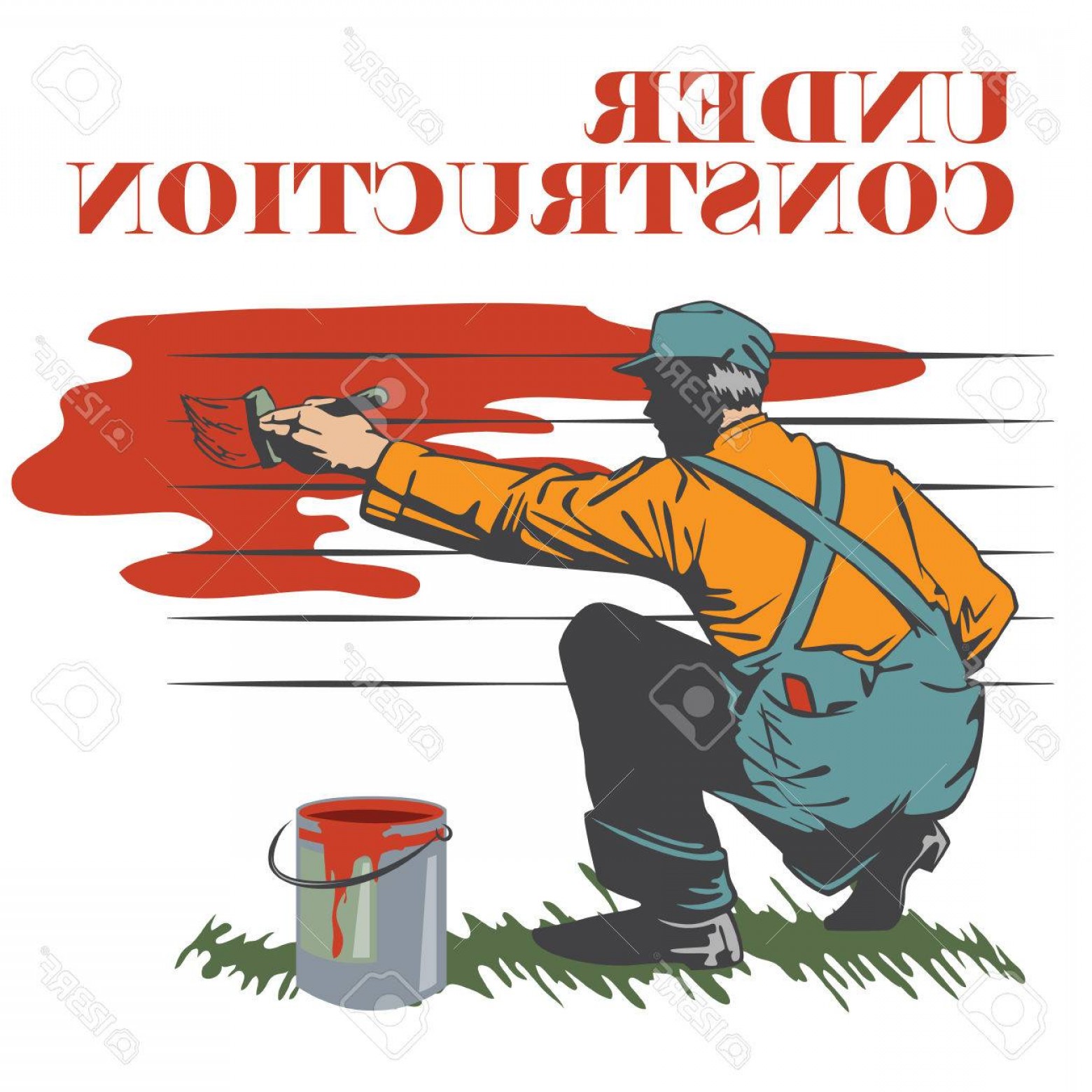 1560x1560 Photostock Vector Vector Clipart Painter Paints The Wall