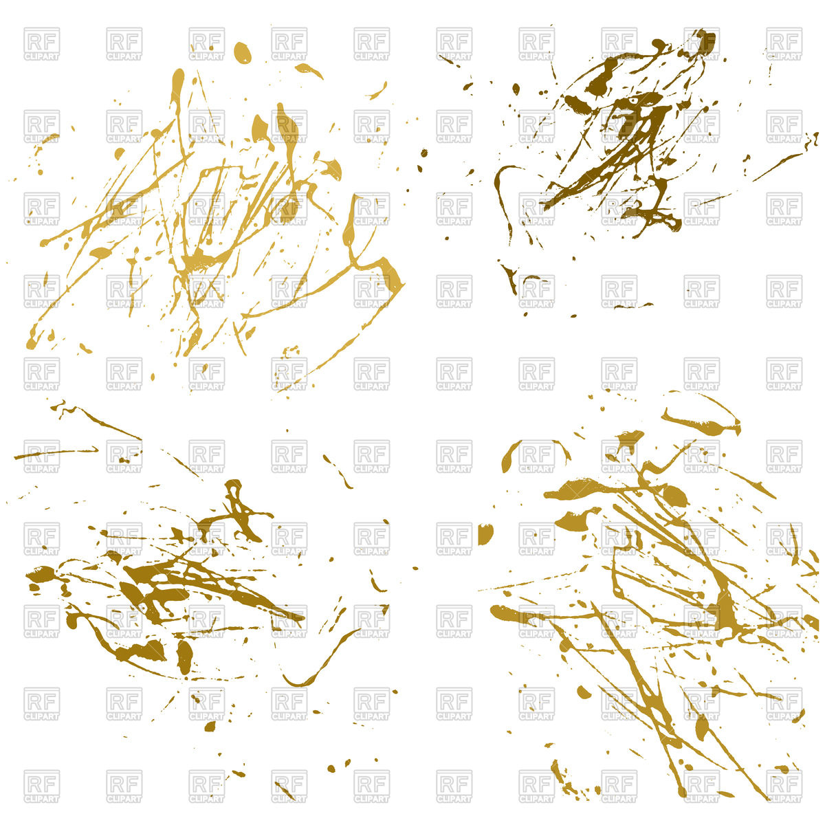 1200x1200 Set Of Gold Splatter Paint Vector Image Of Backgrounds, Textures