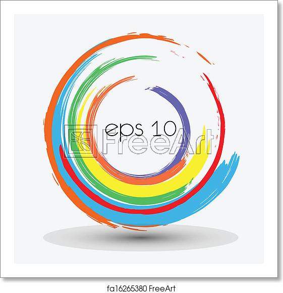 561x581 Free Art Print Of Vector Colorful Circle Brush Paint Vector
