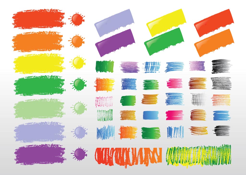 1024x729 Paint Strokes Vector Art Graphics