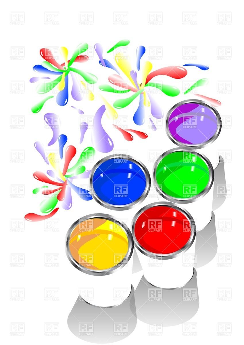 849x1200 Cans With Colored Paint Vector Image Of Objects Arkela