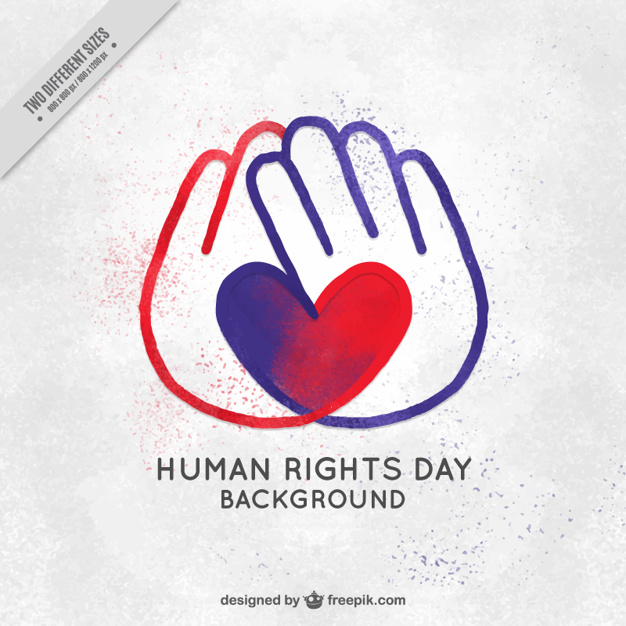 626x626 Human Rights Day Background Of Hands With Hand Painted Heart