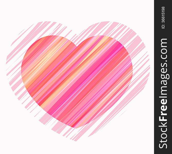 670x600 Painted Heart In Shades Of Red, Pink, Vector