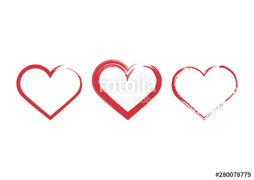 500x354 Painted Heart Shape Icon Vector Grunge Heart Silhouette Vector