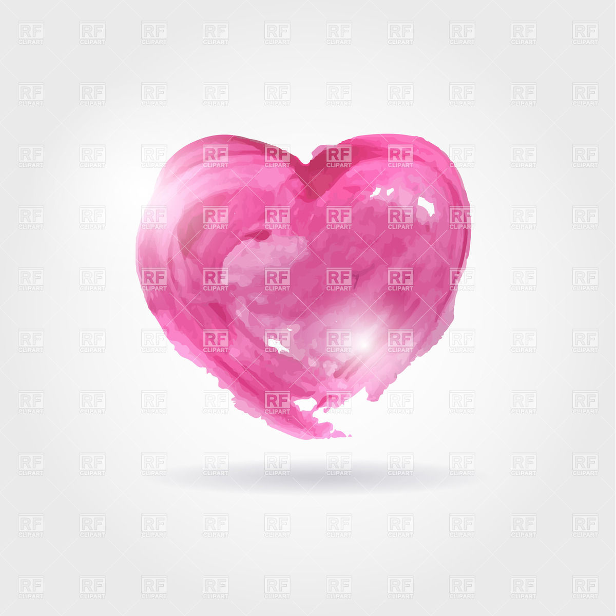 1200x1200 Pink Watercolor Heart Valentine`s Card With Painted Heart Vector
