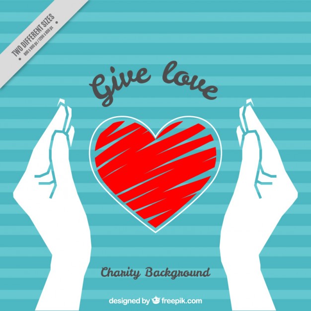 626x626 Striped Background With Hands And Hand Painted Heart Vector Free