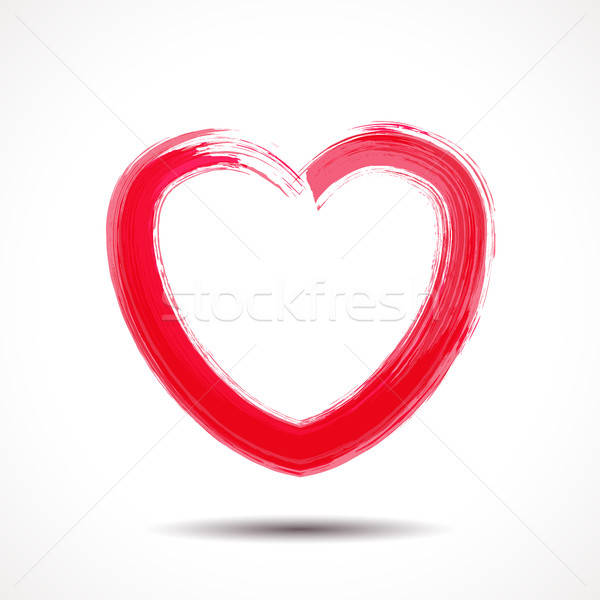 600x600 Valentines Day Card With Painted Heart Vector Illustration