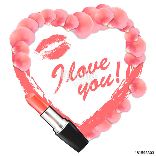 500x500 Vector Painted Heart With Petals Stock Image And Royalty Free