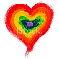 200x200 Watercolor Rainbow Painted Heart, Vector Element For Your Design